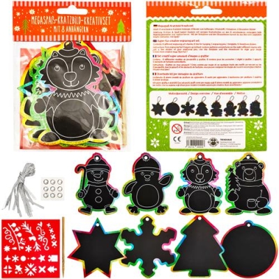 DIY Scratch Art Set with Scratch Stick with 8 sheets inside(PD 86060A)
