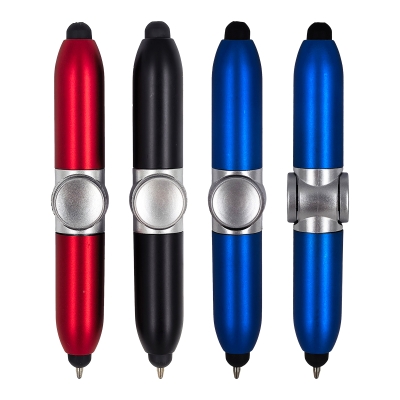Dual tip ballpoint pen with touch screen